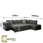 ركنة حرف L سرير وسحارة  من خشب الزان_L shaped bed corner and storage made of beech - Image 2