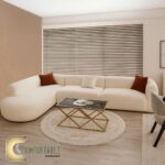 ركنة خشب زان مميزة على شكل L