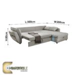 ركنة عصرية سرير عملي مع سحارة تخزين| L Shape Sofa with Bed and Storage - Image 2