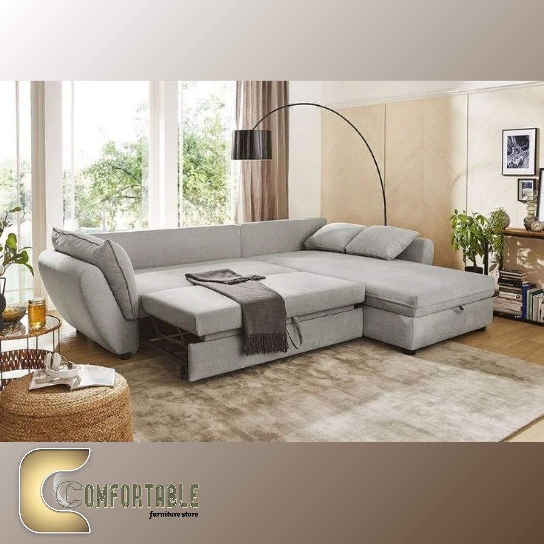 ركنة عصرية بسرير نوم عملي مع سحارة تخزين "ركنة مريحة بسرير وسحارة لتوفير المساحة والتنظيم"