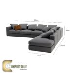 ركنة خشب زان رمادي  على شكل L - Image 2