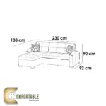 ركنة حرف L سرير وسحارة  من خشب الزان_L shaped bed corner and storage made of beech wood - Image 2