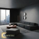 ركنة خشب زان وبف مودرن  6 قطع