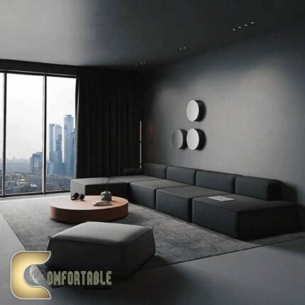 ركنة خشب زان وبف مودرن  6 قطع