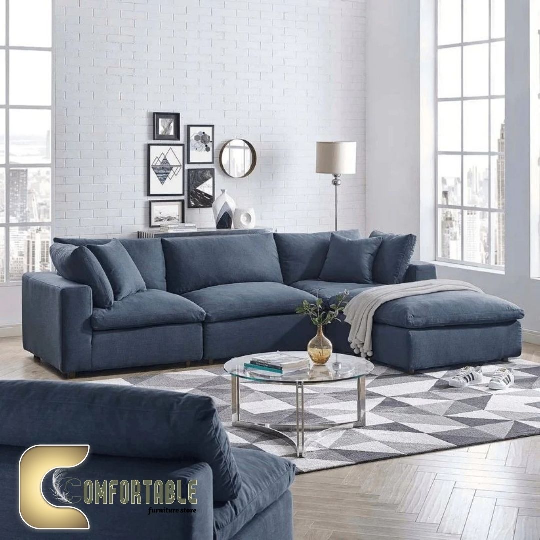 230 ركنة خشب زان على شكل L مع بف - Image 1