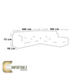 ركنة خشب زان راقية على شكل حرف L | L Shape Corner Sofa Beech Wood Elegant - Image 2