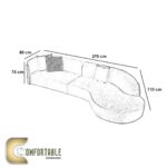 ركنة فاخرة خشب زان على شكل L | L Shape Corner Sofa Premium Beech Wood - Image 3