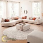 ركنة عصرية فاخرة من خشب الزان الطبيعي مع حشوة إسفنج عالية الكثافة، تصميم أنيق يضيف لمسة راقية لغرفة المعيشة.