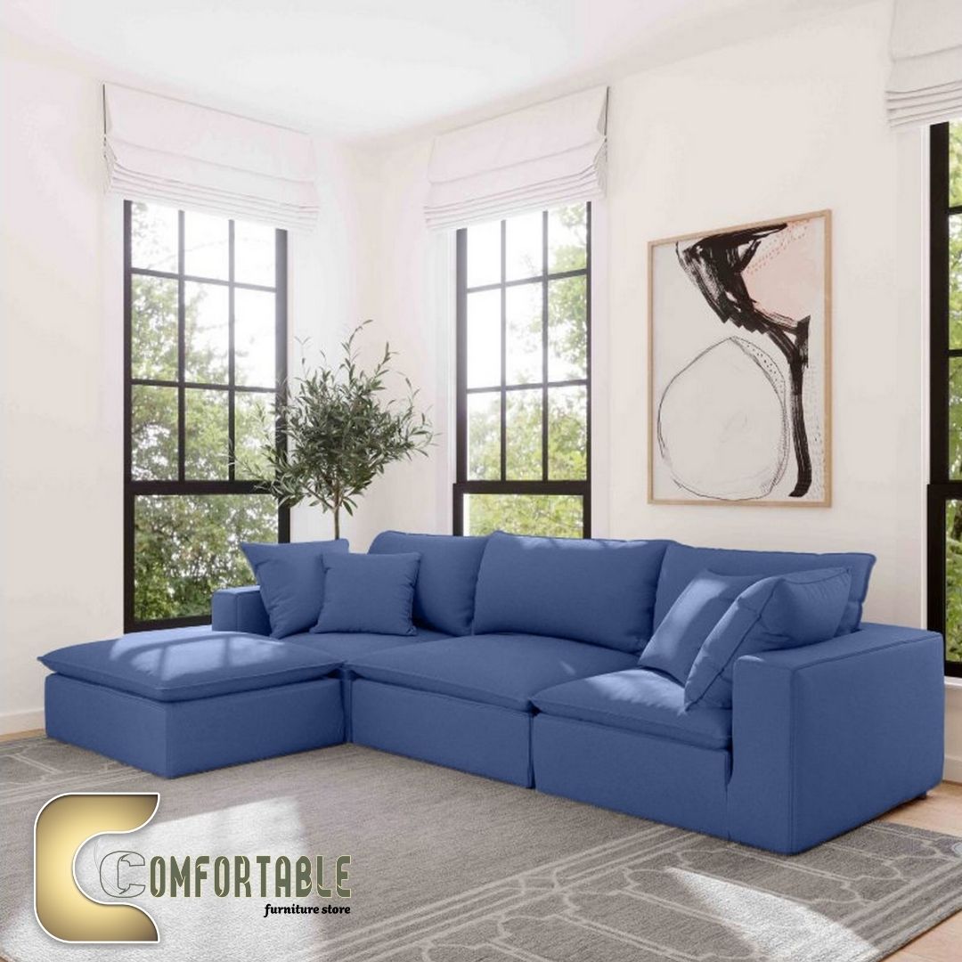 55 ركنة خشب زان مميزة على شكل L | L Shape Corner Sofa Beech Wood Unique - Image 1