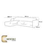 ركنة خشب زان فاخرة بتصميم أنيق L | L Shape Corner Sofa Beech Wood Premium Design - Image 2
