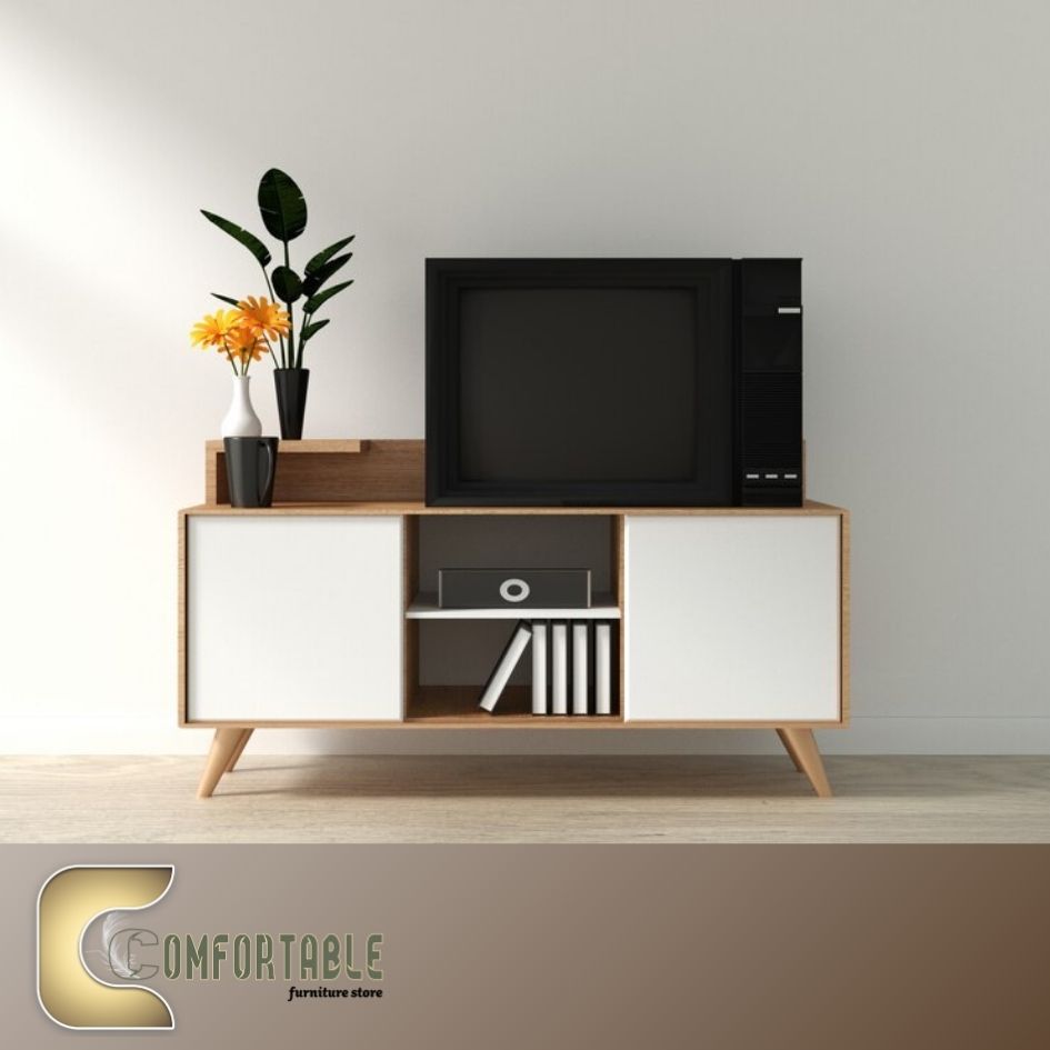 30 TV unit white &biege - Image 1