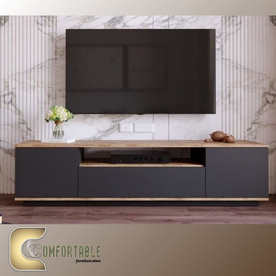 59 Black& Biege Tv Unit - Image 1