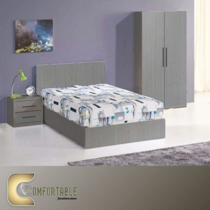 غرفة نوم أطفال مودرن بتصميم عصري مع سرير ووحدات تخزين ذكية