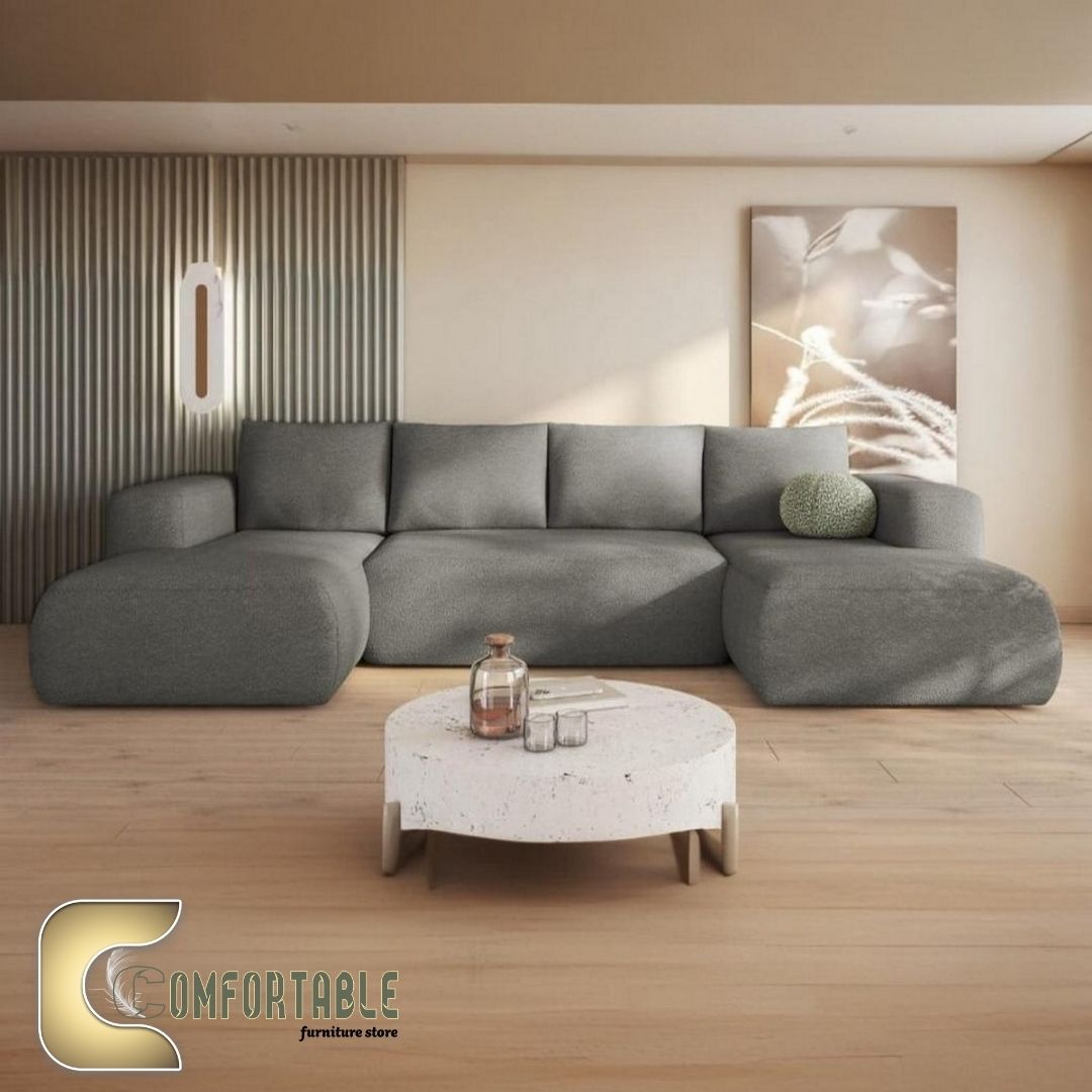 1 ركنة خشب زان أحمر لغرف المعيشة شكل (U) - Image 1