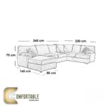 ركنة خشب زان  أحمر شكل (U) (RKU50) - Image 2