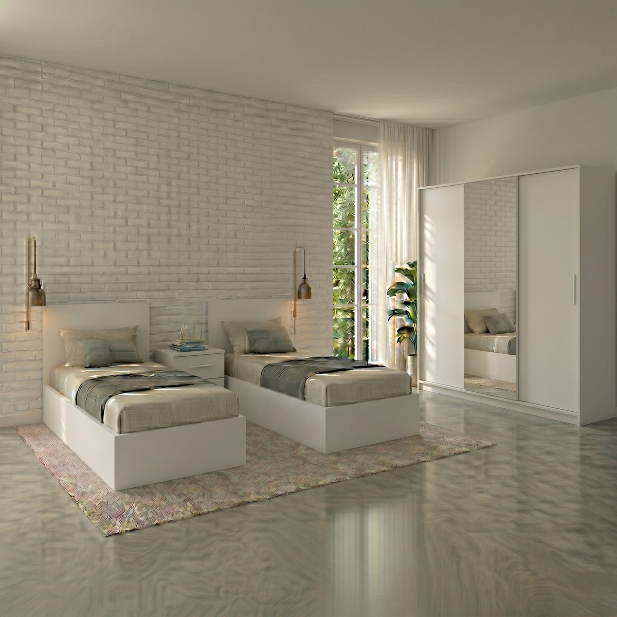 ARTOFURN51829-ENV.jpg غرفة نوم خشب أم دي أف 4 قطع - أبيض - الصورة 1