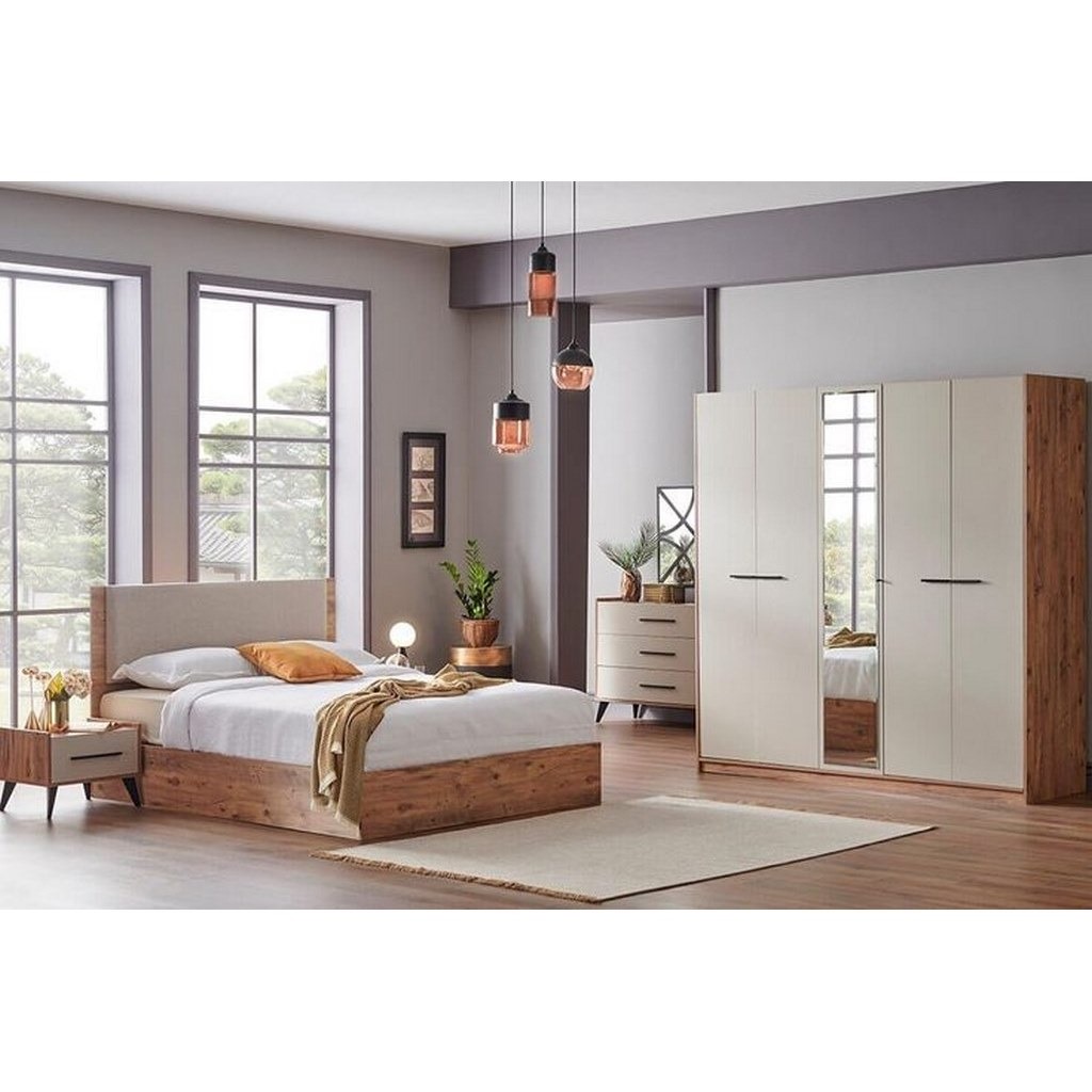 jointout-jofur18231-env.jpg غرفة نوم خشب إتحاد أوربي 6 قطع - بنى وابيض - الصورة 1